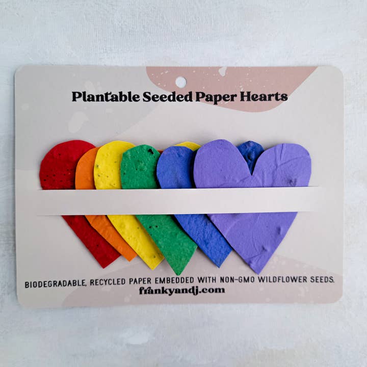 Franky and J. Designs - Wholesale Plant seeds - Rainbow Seeded Paper Hearts1
