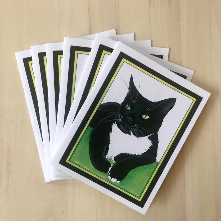 Mister Kitty blank notecard for wholesale by Christi Sobel