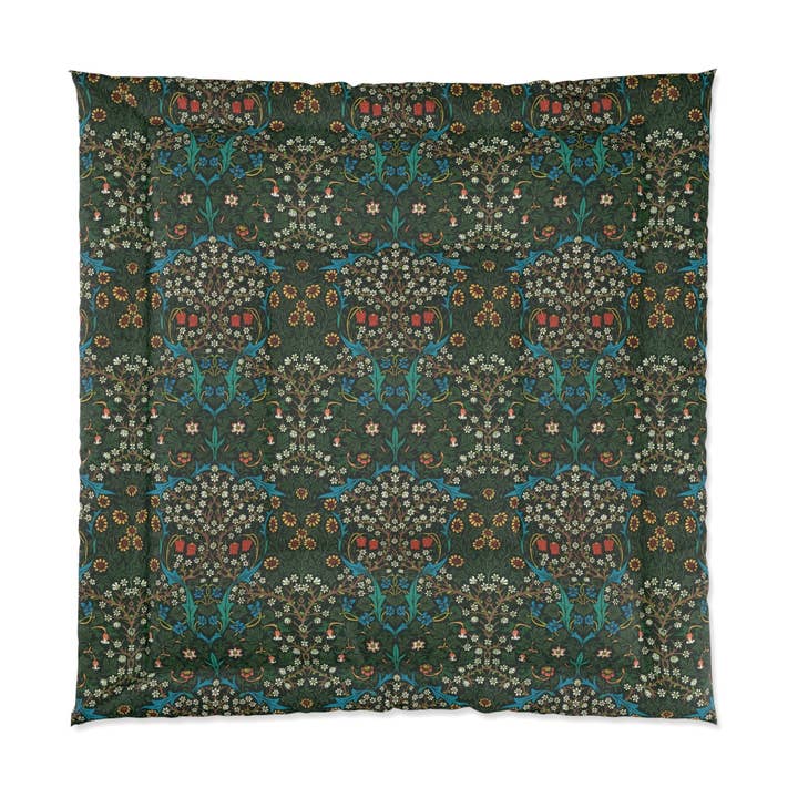 Trapunta ispirata a William Morris - Collezione Tulipano (Rosso) per la vendita all'ingrosso da parte di Willy Morris Home Emporium