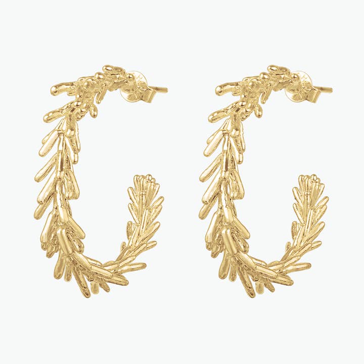 CANTO 18 Carat Recycled Yellow Gold Plated Handmade Earrings for wholesale by PureLeaf