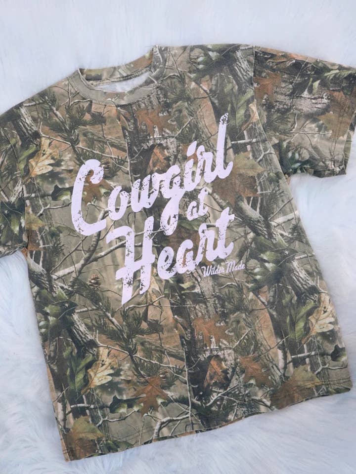 Cowgirl at Heart Camo Tee for wholesale by Wilder Made