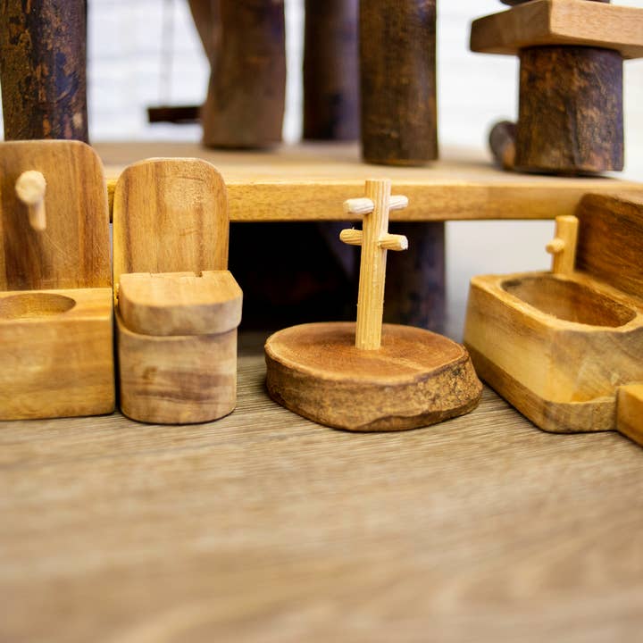 Q Toys - Wholesale Wood toy – Child - Doll Bathroom Set1