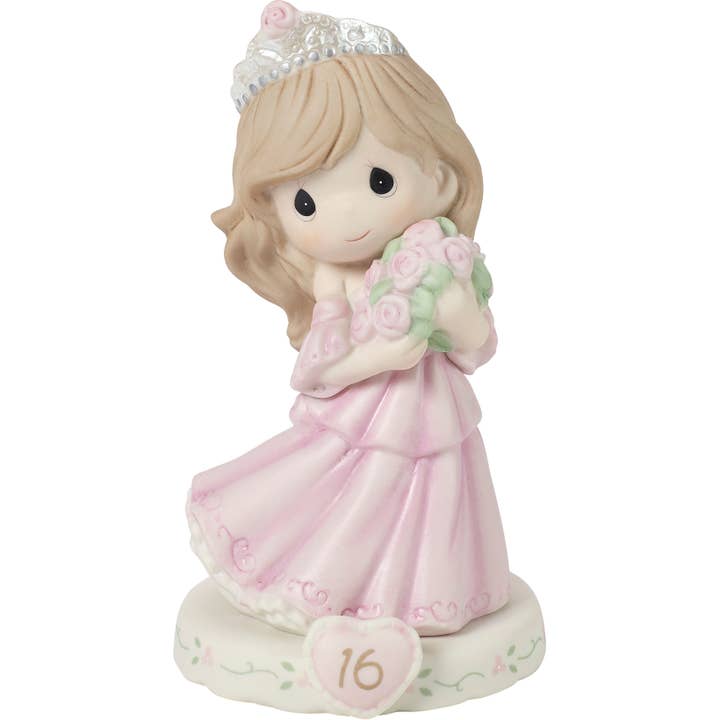Precious Moments - Wholesale Decorative Figurine - Precious Moments Girl In Tiara With Bouquet Age 16 Figurine