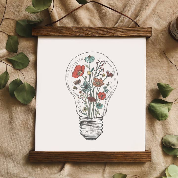 Kaari & Co. - Wholesale Art Print - Floral Lightbulb Art Print