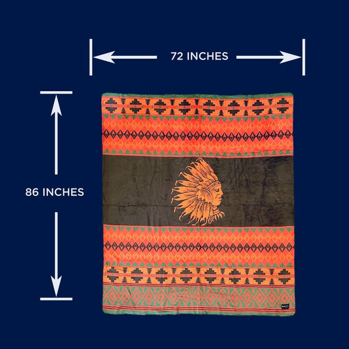 Southern Textiles - Wholesale Throw Blanket - Beacon Blankets Southwestern Chief Henry Native American Design Premium Thick Plush Cotton Blend Blanket/Throw