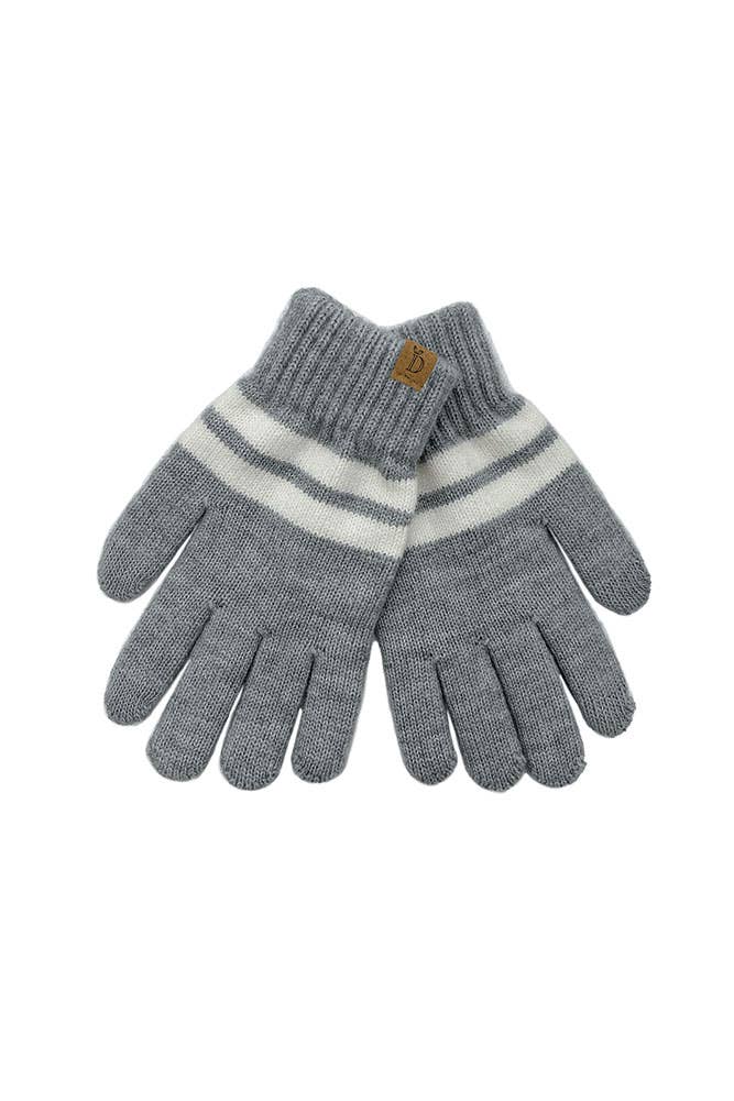 Hana - Wholesale Gloves - Women's - Super Soft Striped Knit Touch Gloves0