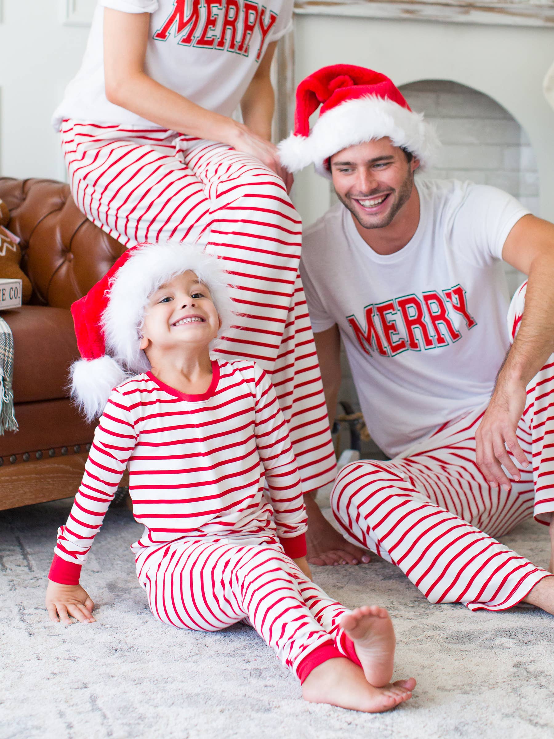 SoftSnooze™ Boys Cotton Modal Red & White Stripe Long Sleeve Pajama Set for wholesale on Faire1