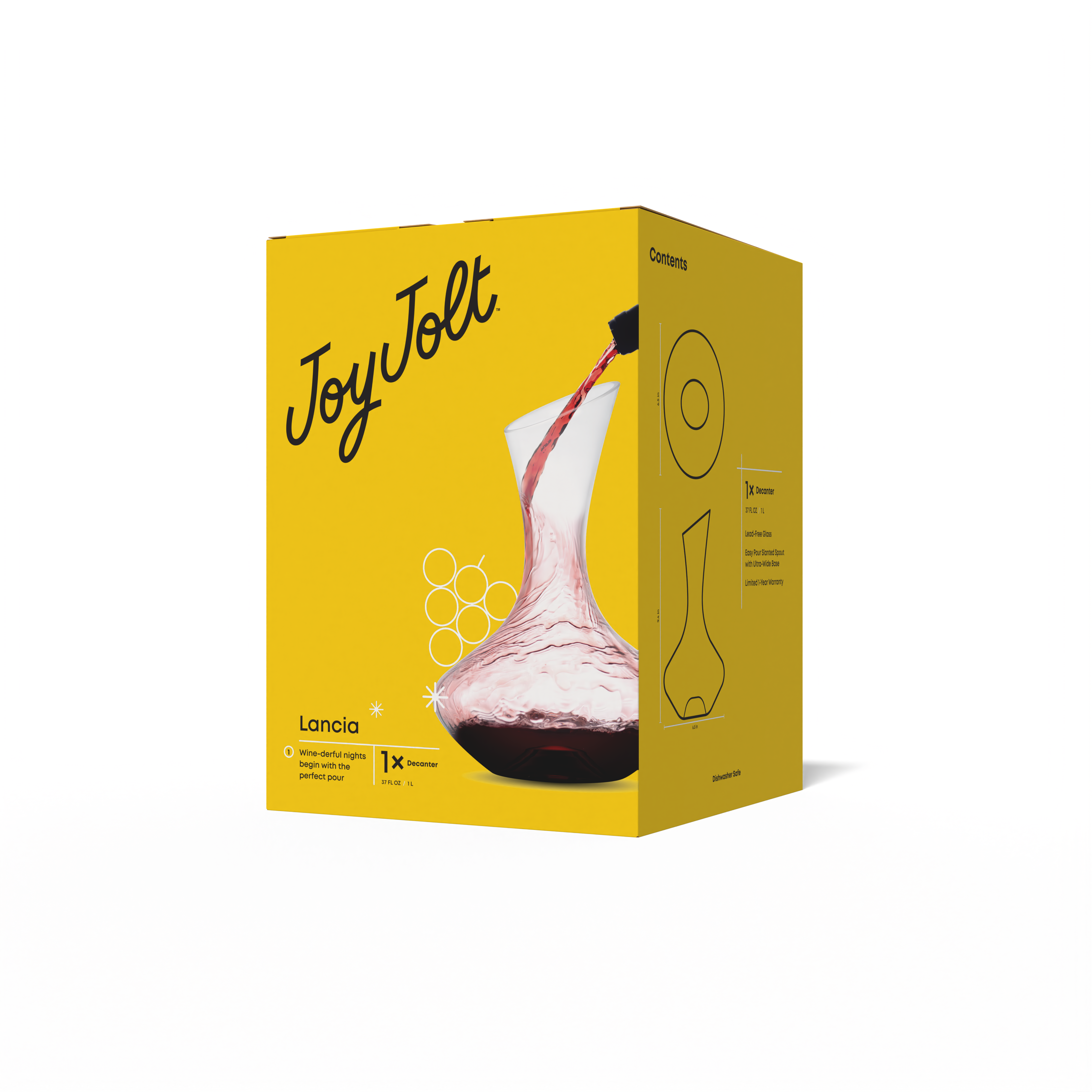 JoyJolt - Wholesale Decanter - Lancia Crystal Wine Decanter, 40 Oz7