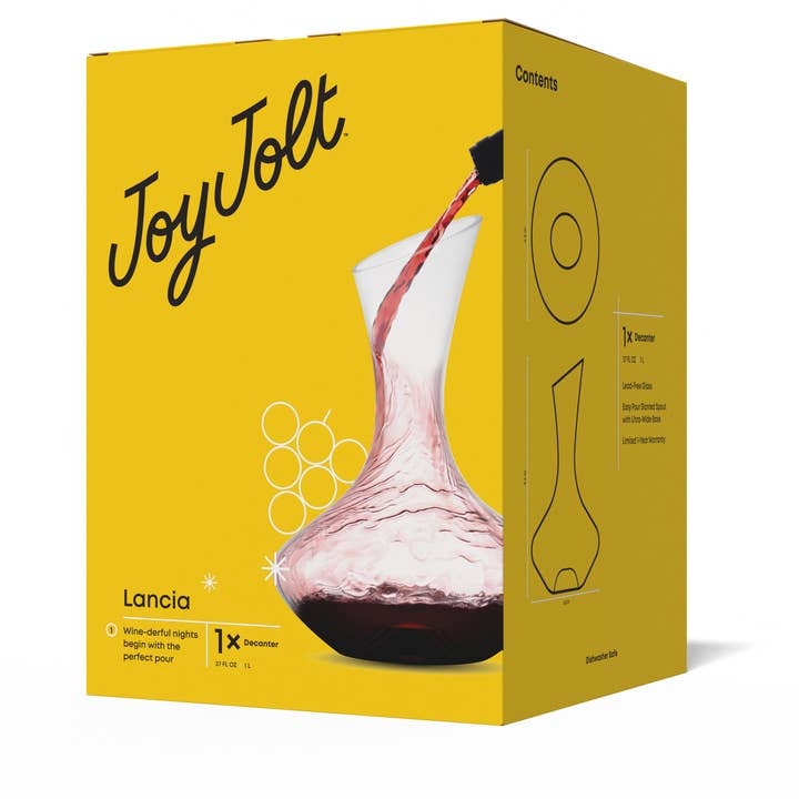 JoyJolt - Wholesale Decanter - Lancia Crystal Wine Decanter, 40 Oz7