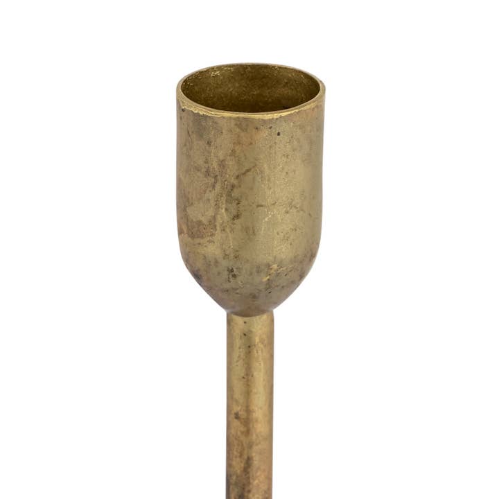 Candle Holder H 9" x Dia 2.25" Old Brass for wholesale on Faire