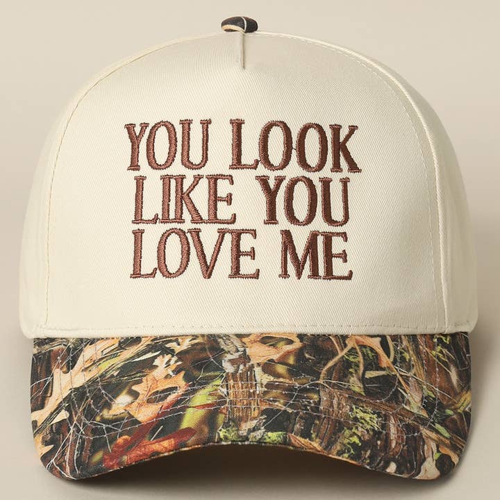 Fashion City - Wholesale Trucker Hat - Unisex - You Look Like You Love Me Embroidery Camo Trucker