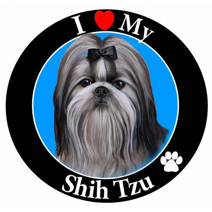 E&S Pets - Venta al por mayor Imanes - Shih Tzu, imán círculo blanco y negro