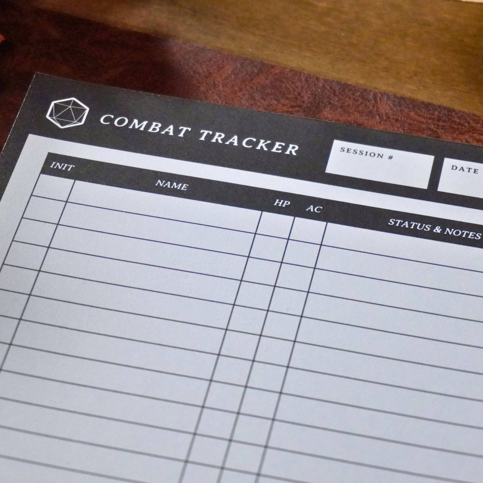 Minva Tabletop Design Co - Wholesale Notepad - Combat Tracker Initiative Notepad 5e Compatible3