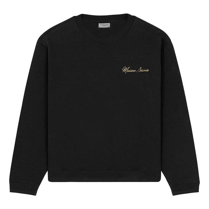 Sweat-shirt basique noir Maison Sacrée pour la vente par Maison Sacrée