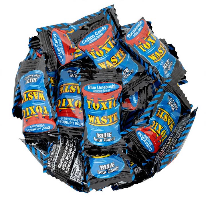 Toxic Waste Blue Cotton Candy Sour Candy 1000ct Bulk for wholesale by Long Island Candy Factory