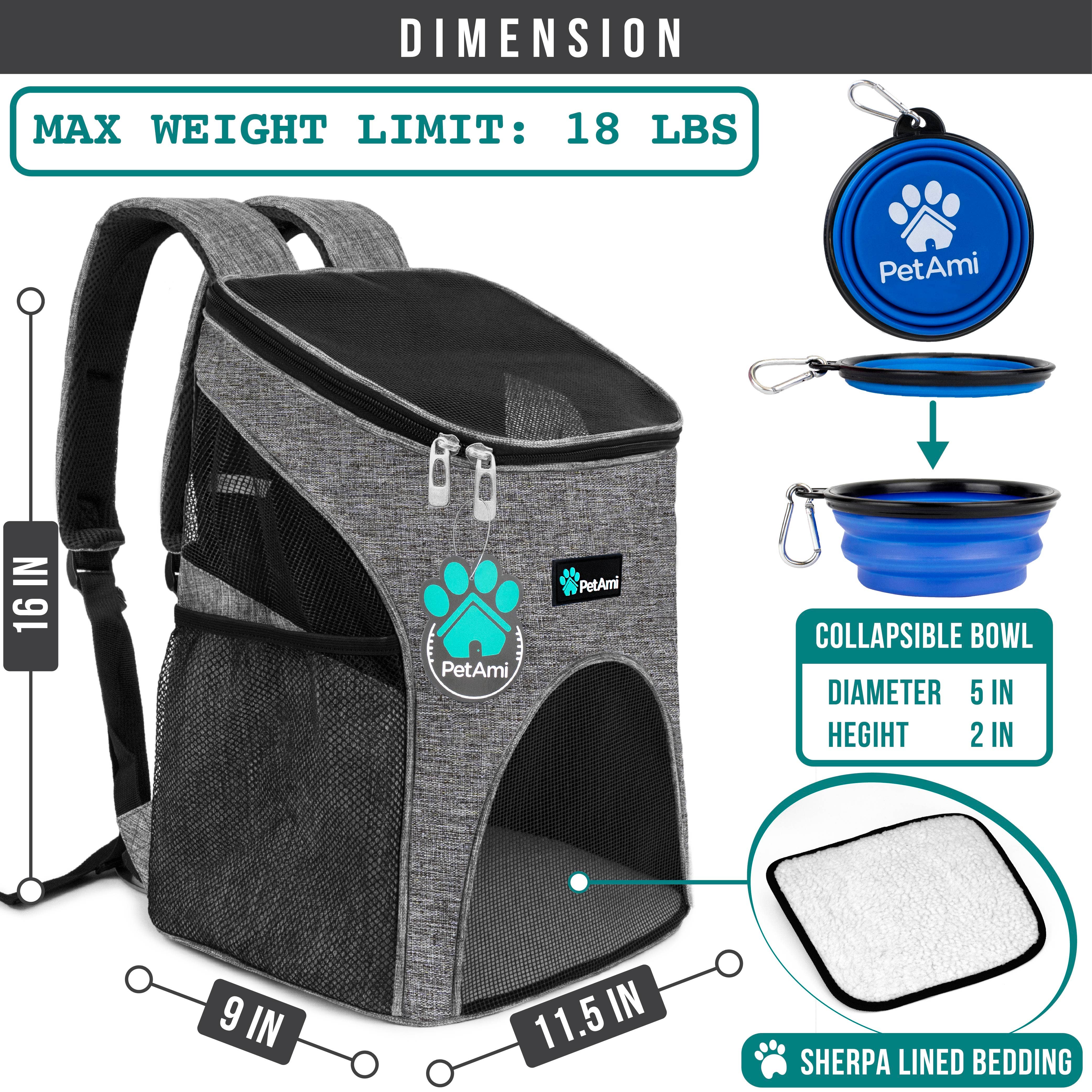 PetAmi - Vente Caisse de transport – chat et chien - Sac à dos pour animal avec entrée unique classique33