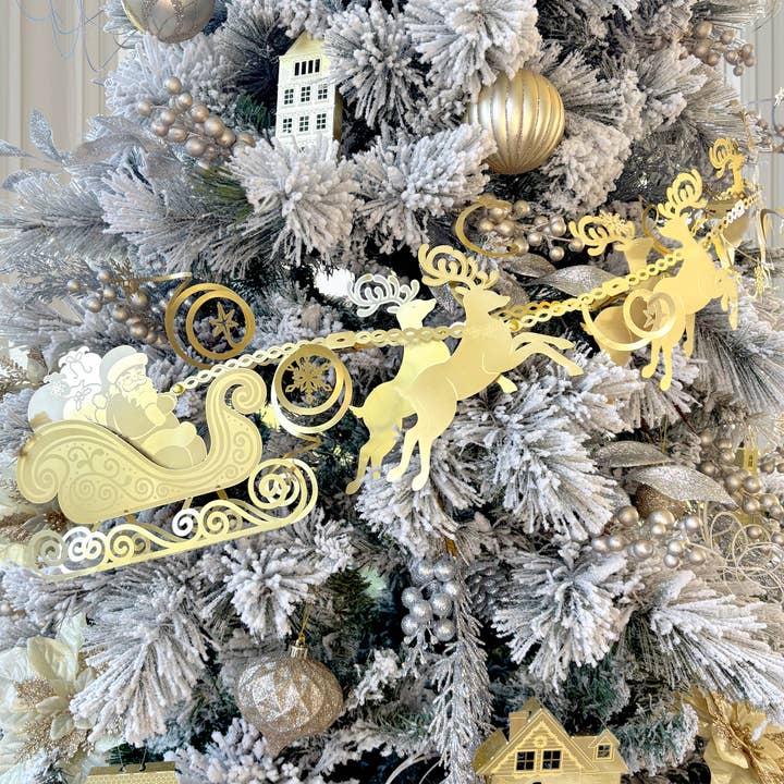 Inspired Indigo - Wholesale Bunting/Garland - Santa and Reindeer Metal Garland7