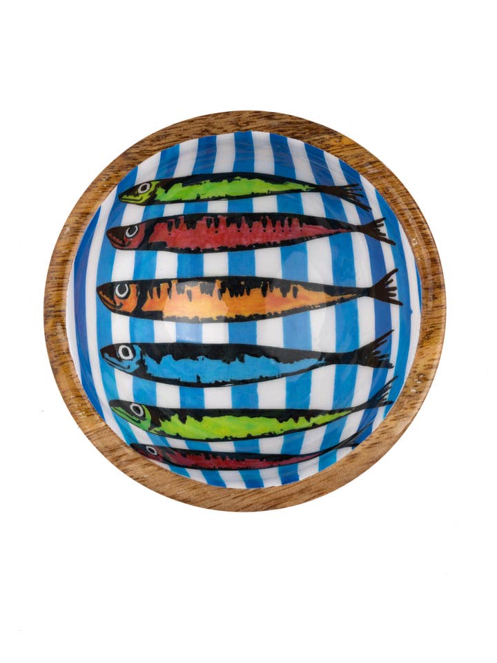 Regenbogen-Sardinen-Blau-Knabberschale für den Großhandel von Shoeless Joe Ltd