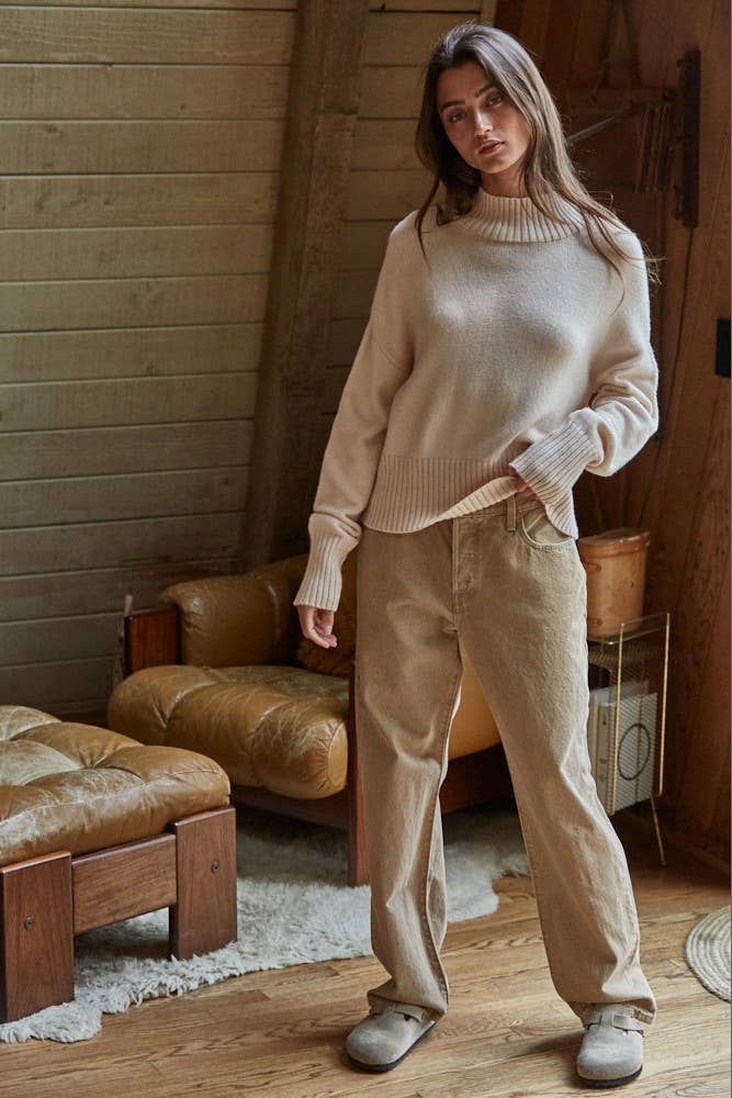 By Together - Wholesale Knit Sweater - Women's - W1070 | Knit Sweater Mock Neck Long Sleeve Top3