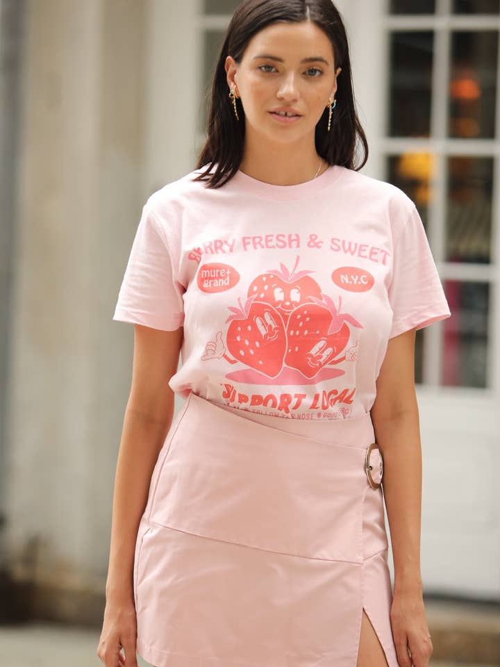 Mure and Grand - Wholesale Screen Printed T-Shirt - Women's - Berry Fresh + Sweet Graphic Tshirt