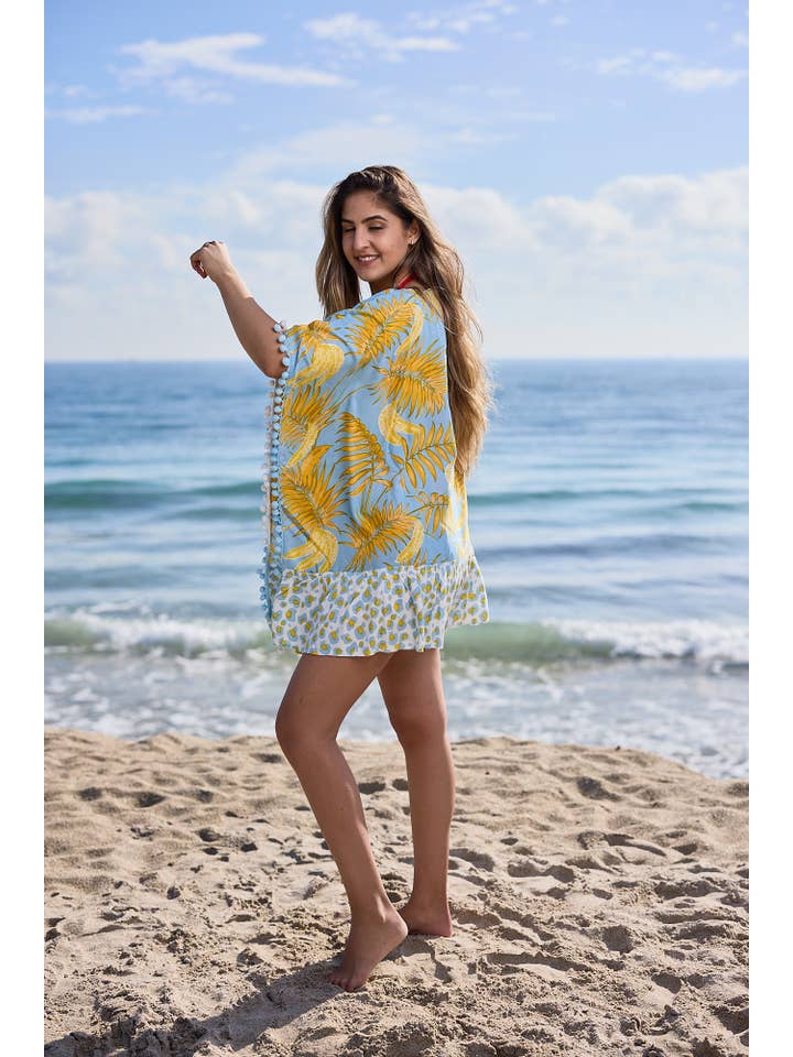 Ranee's - Vendita all'ingrosso Caftano - Donna - Kaftano corto con banane gialle1