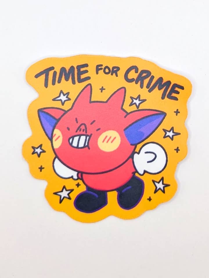 Time for Crime – Mischievous Devil Vinyl Sticker for wholesale by lauradzeng