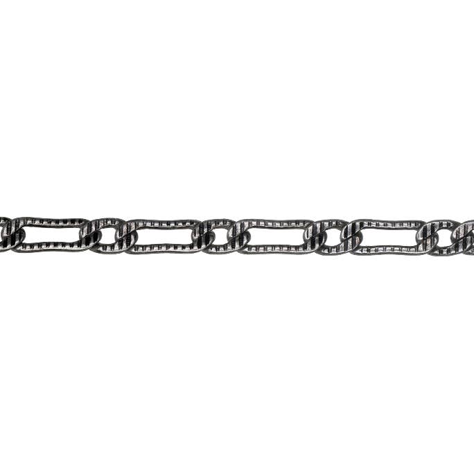 Continental Beads - Wholesale Craft Supplies - 3.2mm Medium Textured Curb Chain - Made of plated brass - Sold by the foot - CH-9435