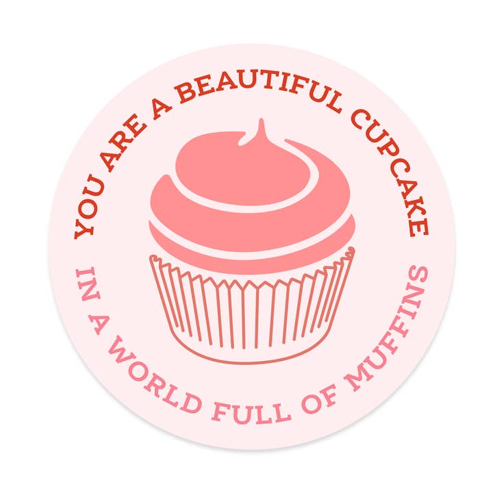 Cupcake muffin sticker voor wholesale door Inkwell Originals