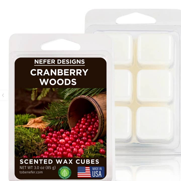 Nefer Designer Candles & Home Decor - Wholesale Wax Melt - Cranberry Woods Soy Wax Melt-Organic Strong Scent Clamshell2