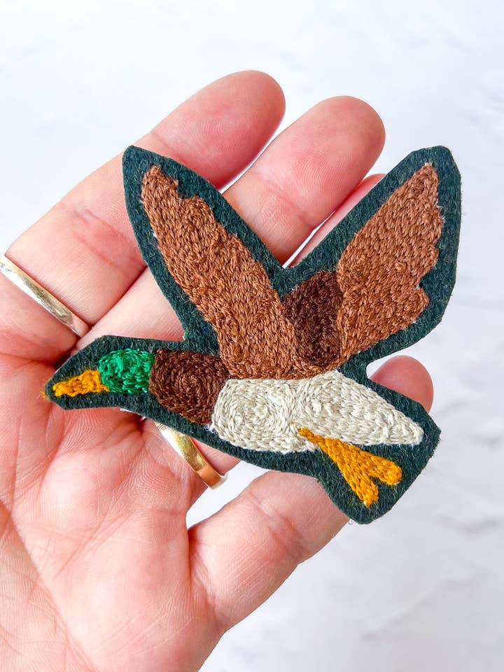 Duck Chain Stitch Iron On Patch for wholesale by Velvet Outlaw