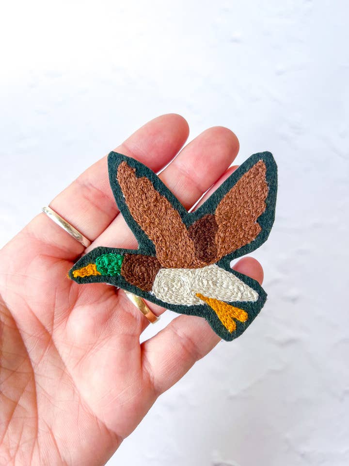 Duck Chain Stitch Iron On Patch for wholesale by Velvet Outlaw