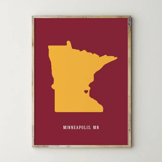 Minneapolis Minnesota College Kort Vægplakat Minimalistisk for engroshandel hos Pin Your Hearts