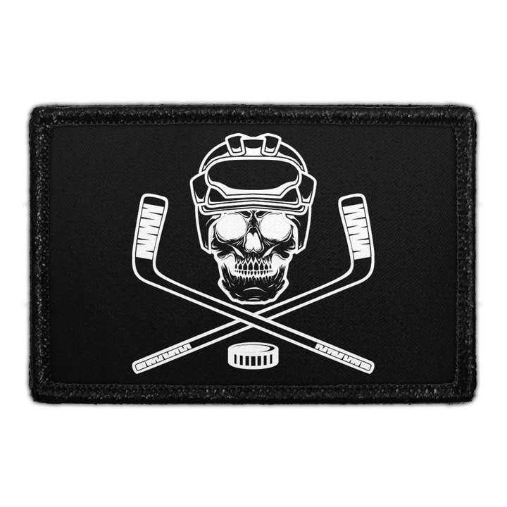 Hockey - Goon - Fond noir - Écusson amovible pour la vente par Pull Patch