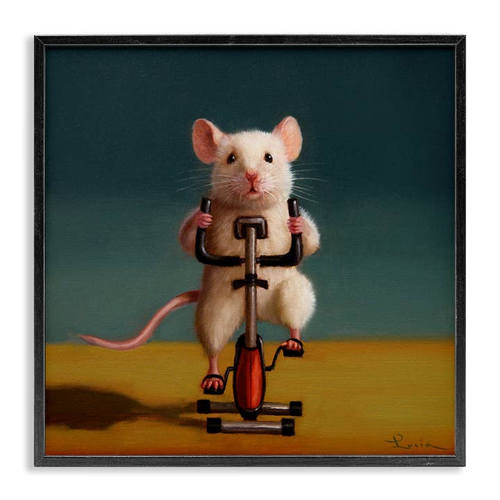 Stupell Industries - Wholesale Wall Sign - Funny Workout Mouse - Framed Wall Art