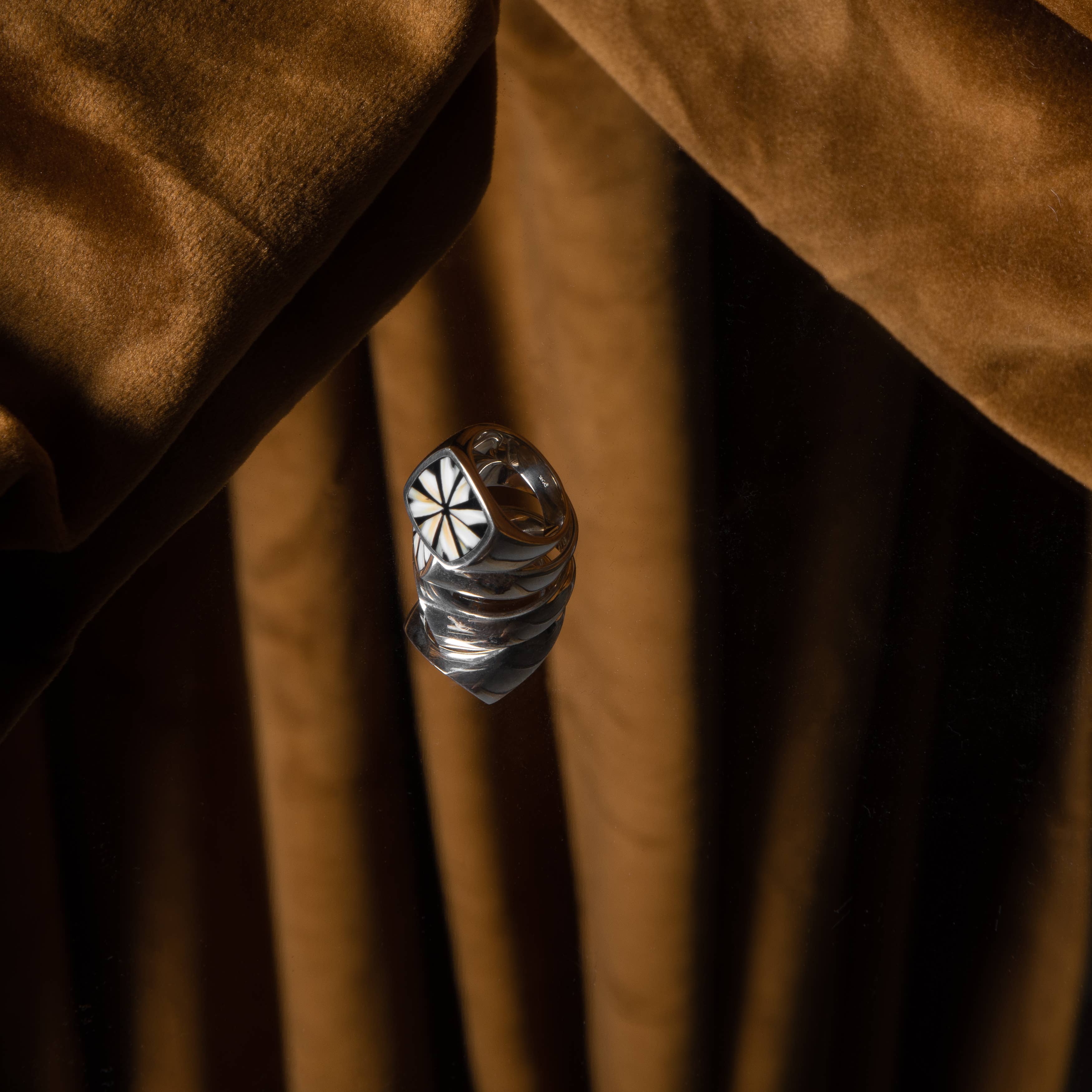 Crés-cere Rings - Vente Chevalières - Kenya - Bague à chevalet en argent sterling 925 - Homme5