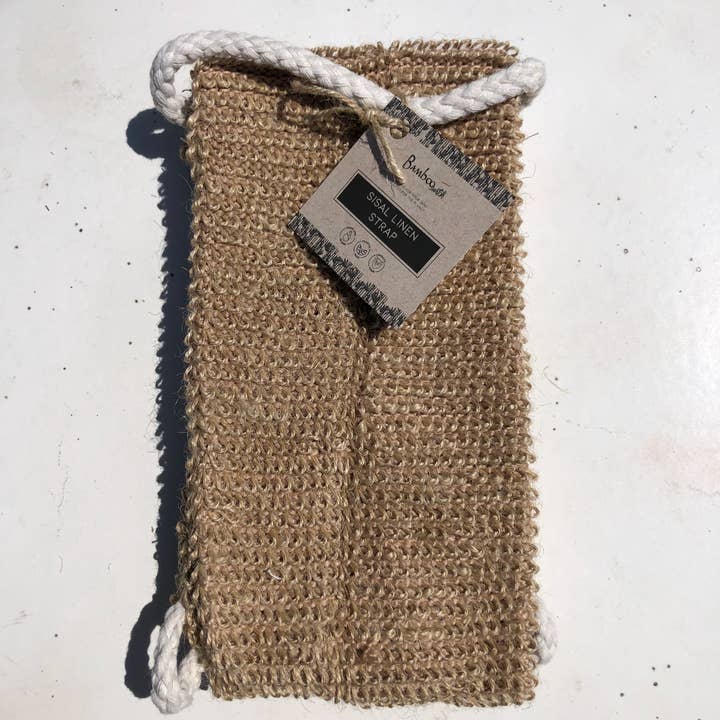 Bamboo Switch - Wholesale Exfoliating Gloves/Mitts - Sisal Linen Back Exfoliating Strap | Earth Day Bestseller