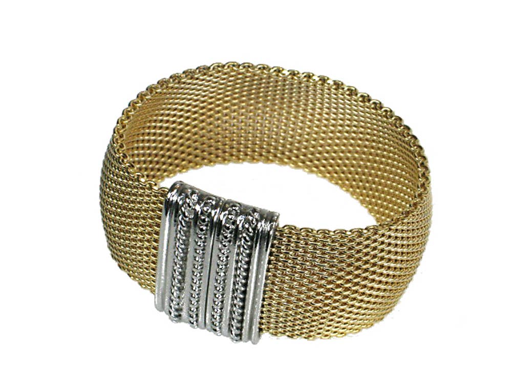 Erica Zap Designs - Wholesale Link & Chain Bracelet - Domed Mesh Bracelet with Textured Magnetic Clasp2