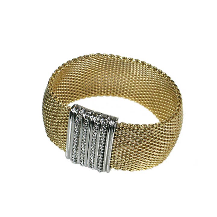 Erica Zap Designs - Wholesale Link & Chain Bracelet - Domed Mesh Bracelet with Textured Magnetic Clasp2