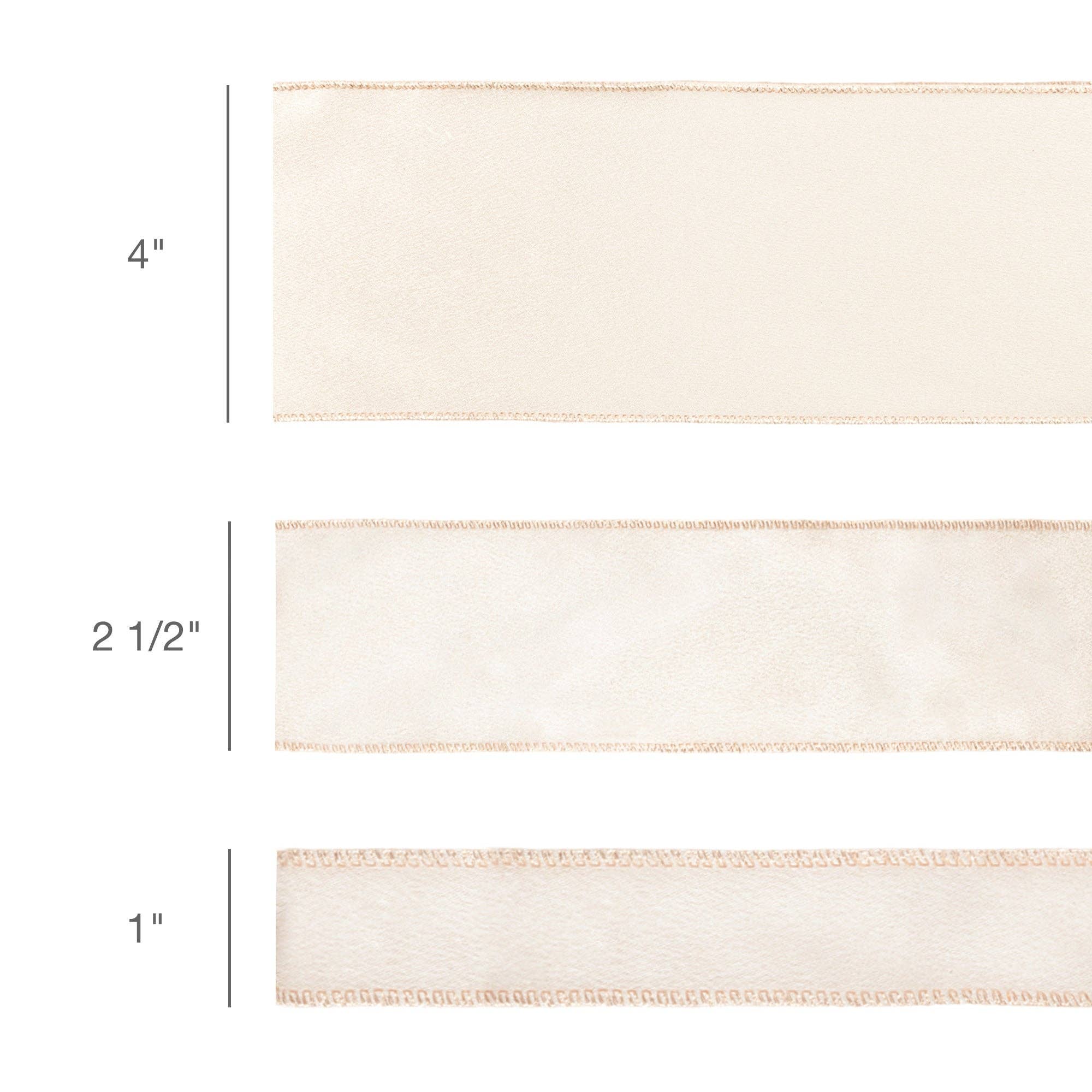 LA Ribbons Wholesale – wholesale Ribbon – Gift wrapping – 2 1/2" Wired Shimmer Satin Ribbon | Champagne with Champagne Backing | 10 Yard Roll4