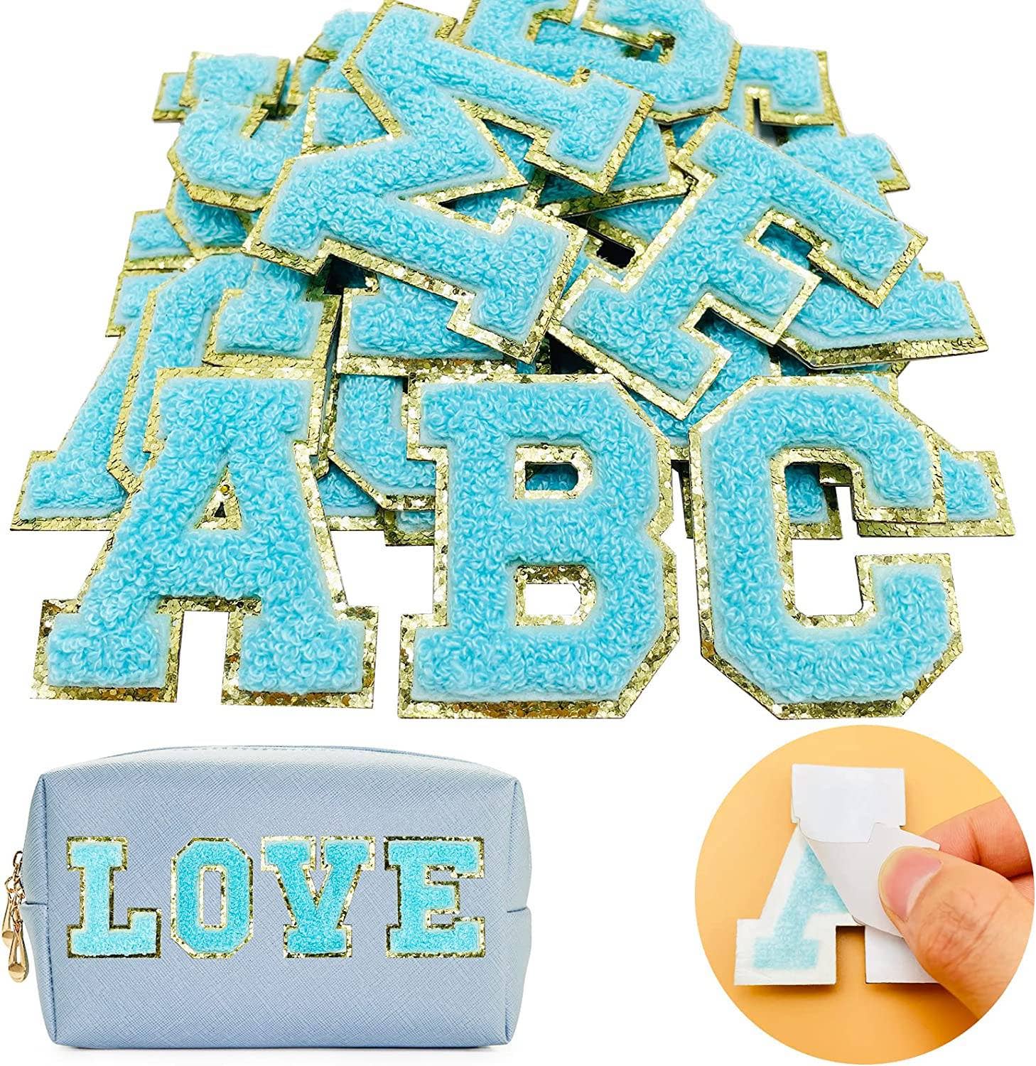 Pink Self Adhesive Chenille Letters Patches for wholesale on Faire1