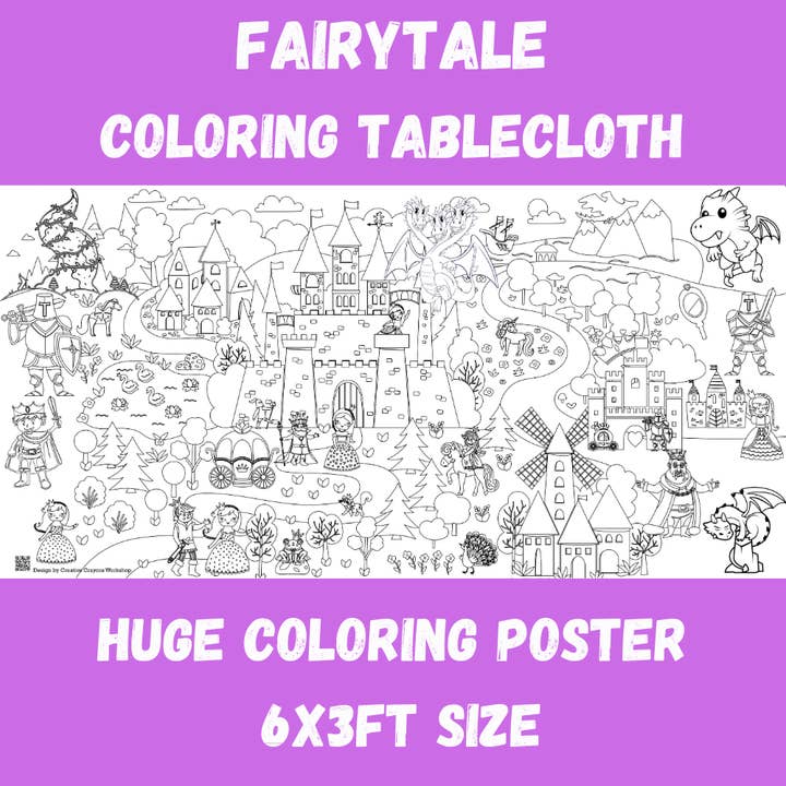 Creative Crayons Workshop - Wholesale Coloring Tablecloth - Kids & Baby - Fairytale Coloring Tablecloth | Kids Activity2