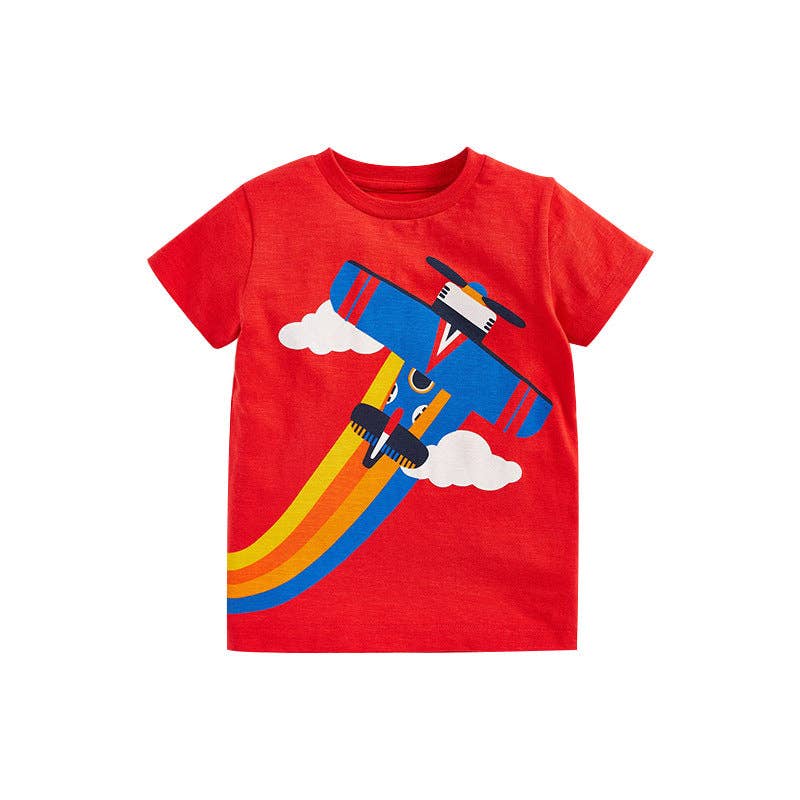 Baby Boy Cartoon Graphic Red Fashion Cotton T Shirt for wholesale on Faire0