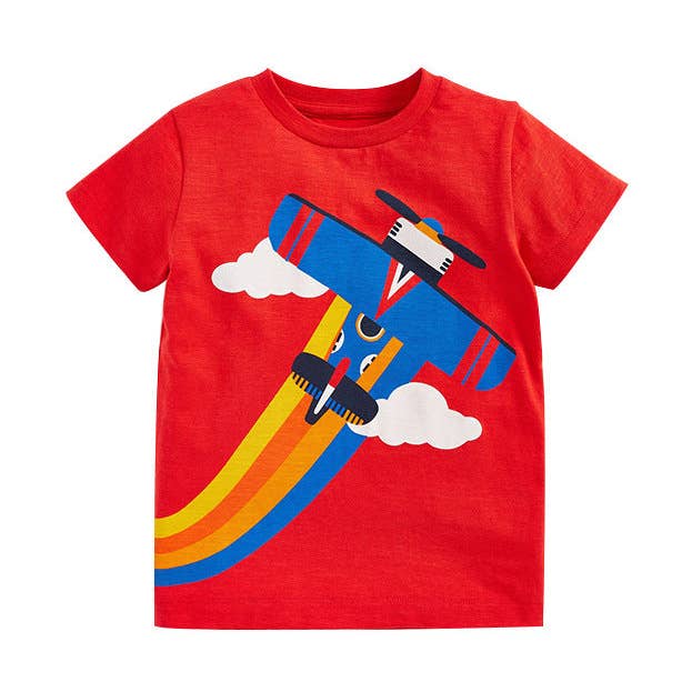 Baby Boy Cartoon Graphic Red Fashion Cotton T Shirt for wholesale on Faire0