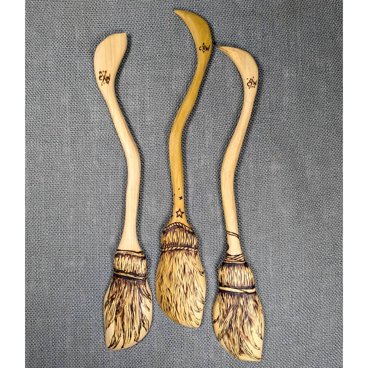 Chaos Woods - Wholesale Kitchen Spoon - Witch Broom Spoon - Hand carved Poplar wood for cooking1