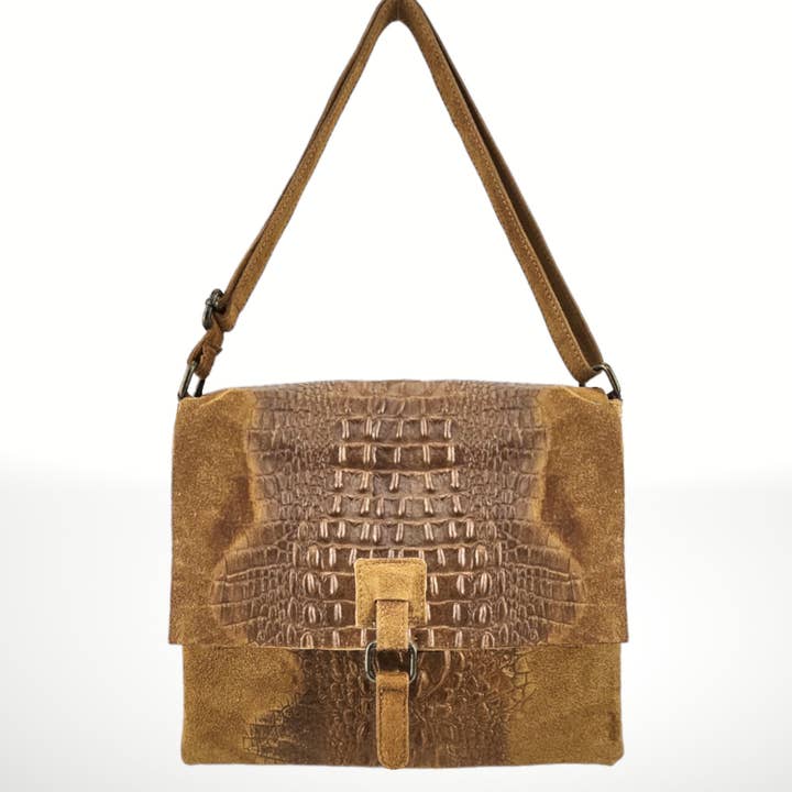 ITALIAN'S LEATHER - Wholesale Crossbody Bag - Women's - Adina Suede Leather Shoulder Bag 1900332