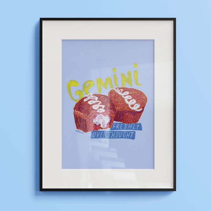 H Miller Ink Illustration Art wholesale products - Wholesale Art Print - Gemini Zodiac Art Print | Food Illustration | Lavender1