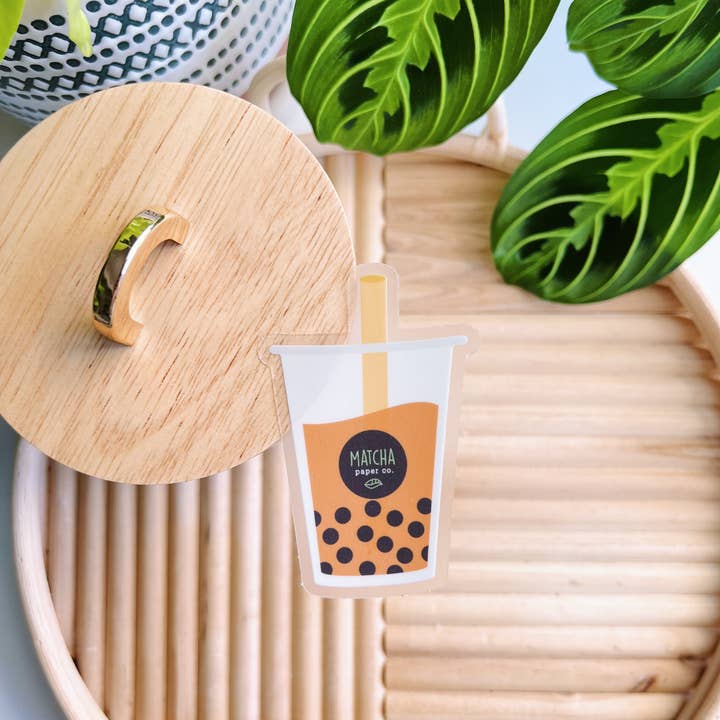 Matcha Paper Co. - Wholesale Sticker - Milk Tea Boba Clear Vinyl Stickers3