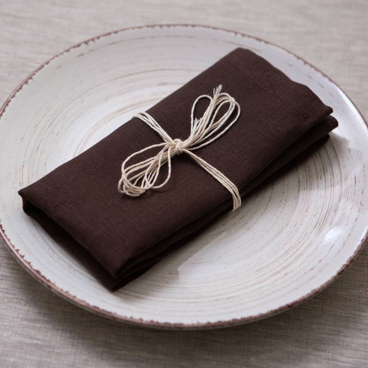 Guardanapos de linho orgânico de cacau. por atacado de CoolLinen