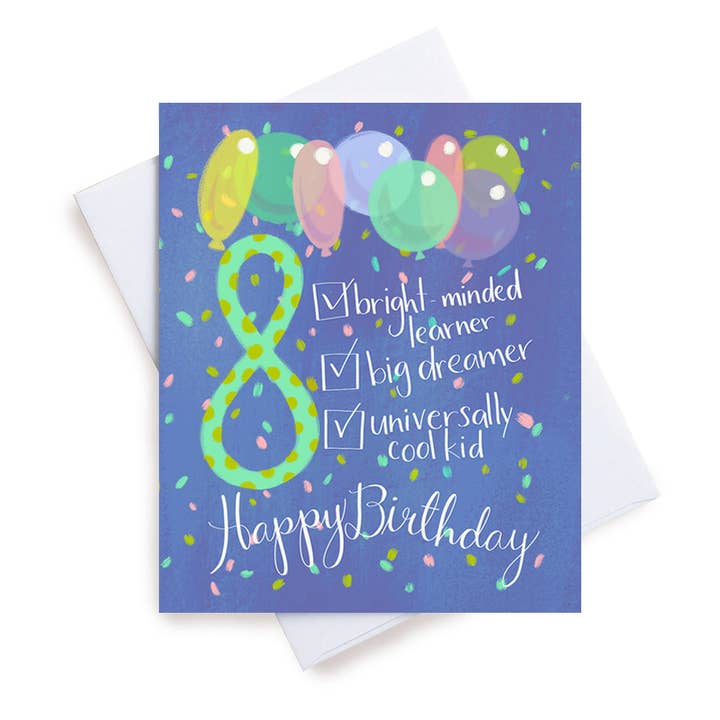 Grattis på födelsedagen Lista Ålder 8 för wholesale av M. Kind Papersmith