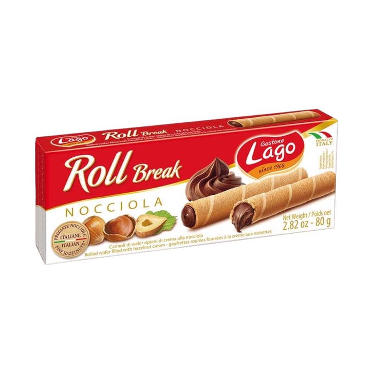 Made in eatalia - Wholesale Snack bar - Lago Roll Break Nocciola/Hazelnut 80g0